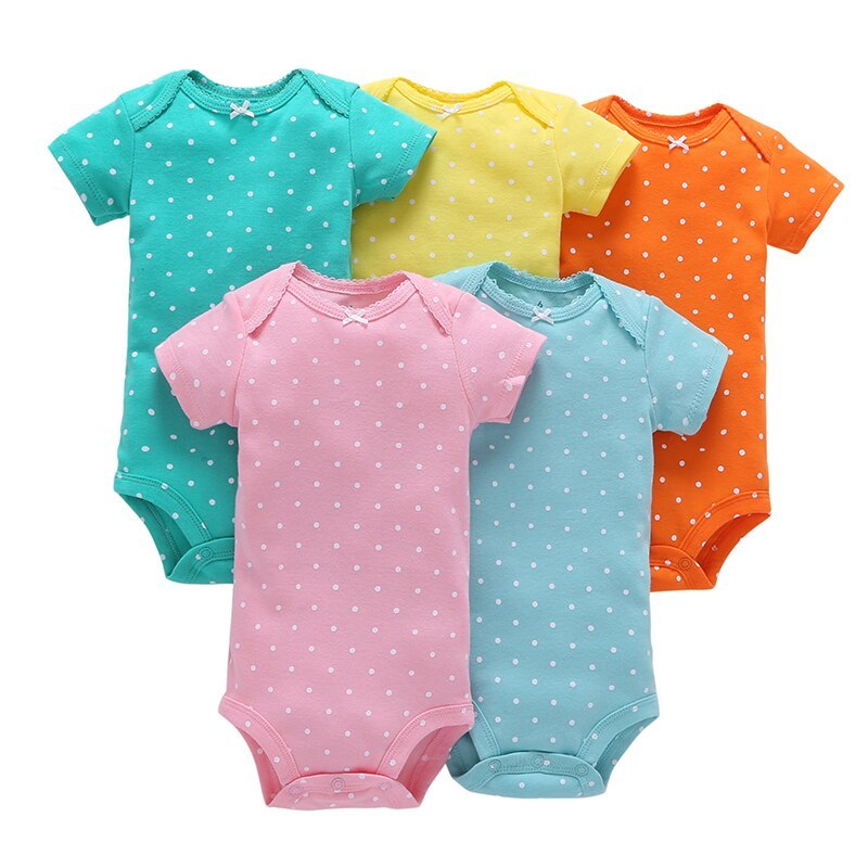 5-Pack Short Sleeve Baby Onesies