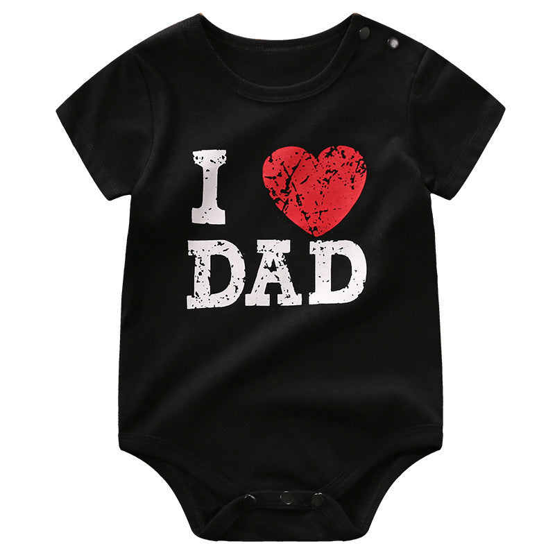 I Love Mom & Dad Short Sleeve Baby Onesie