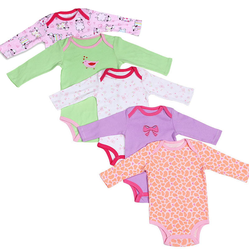 5-Pack Long-Sleeve Baby Onesies