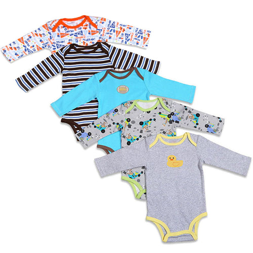 5-Pack Long-Sleeve Baby Onesies