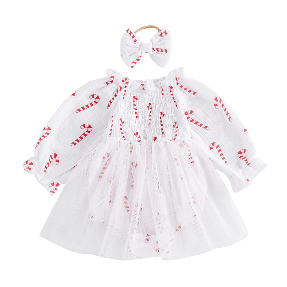 Candy Cane Tulle Baby Dress