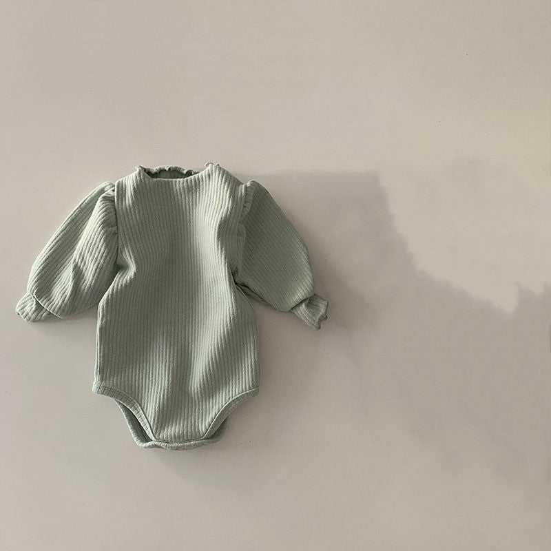 Bubble Sleeve Ruffle Romper