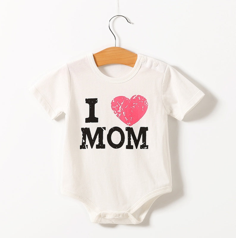 I Love Mom & Dad Short Sleeve Baby Onesie