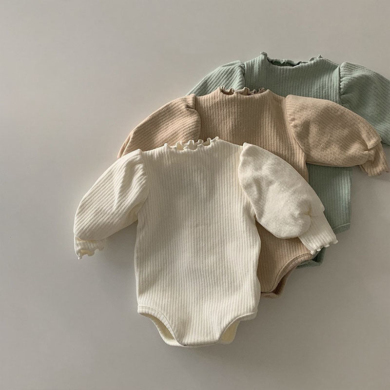 Bubble Sleeve Ruffle Romper