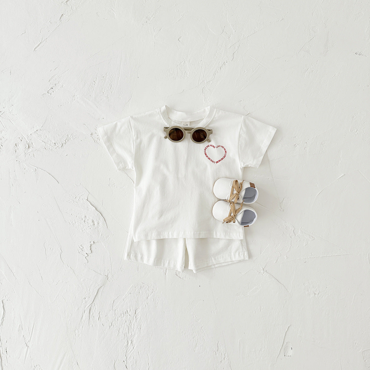 Heart Print T-Shirt and Short Set