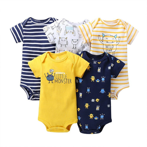 5-Pack Short Sleeve Baby Onesies