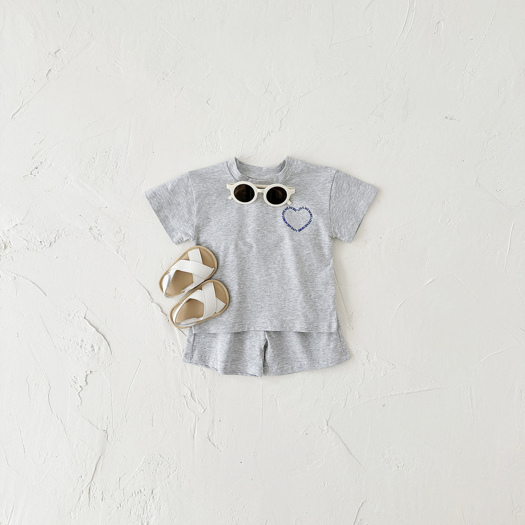 Heart Print T-Shirt and Short Set