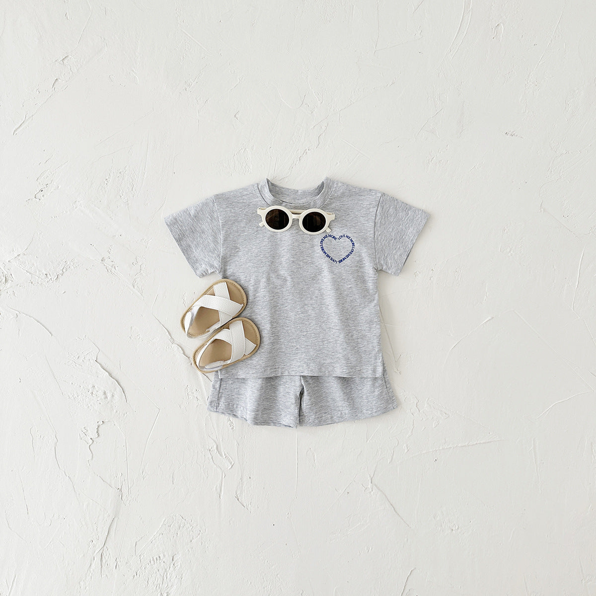 Heart Print T-Shirt and Short Set