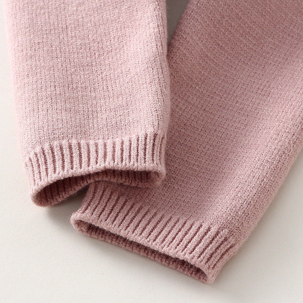 Knitted Heart Sweater and Legging Set for Girls