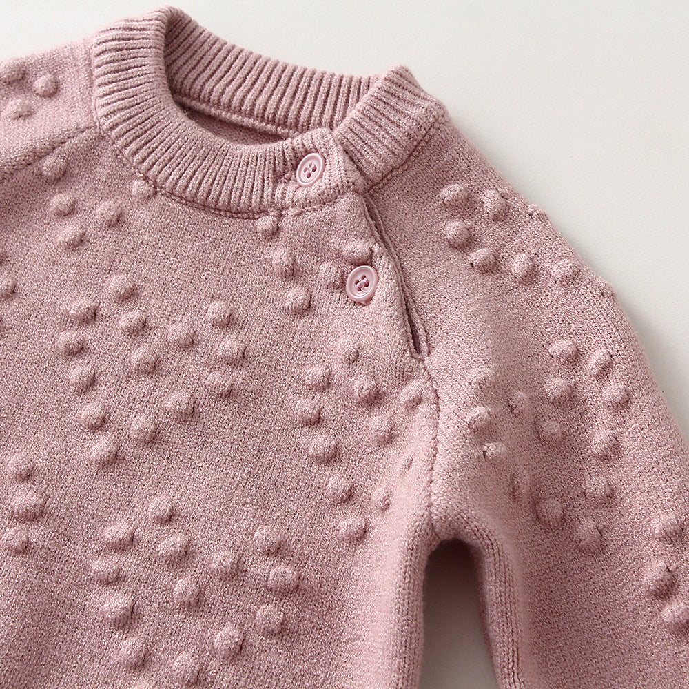 Knitted Heart Sweater and Legging Set for Girls