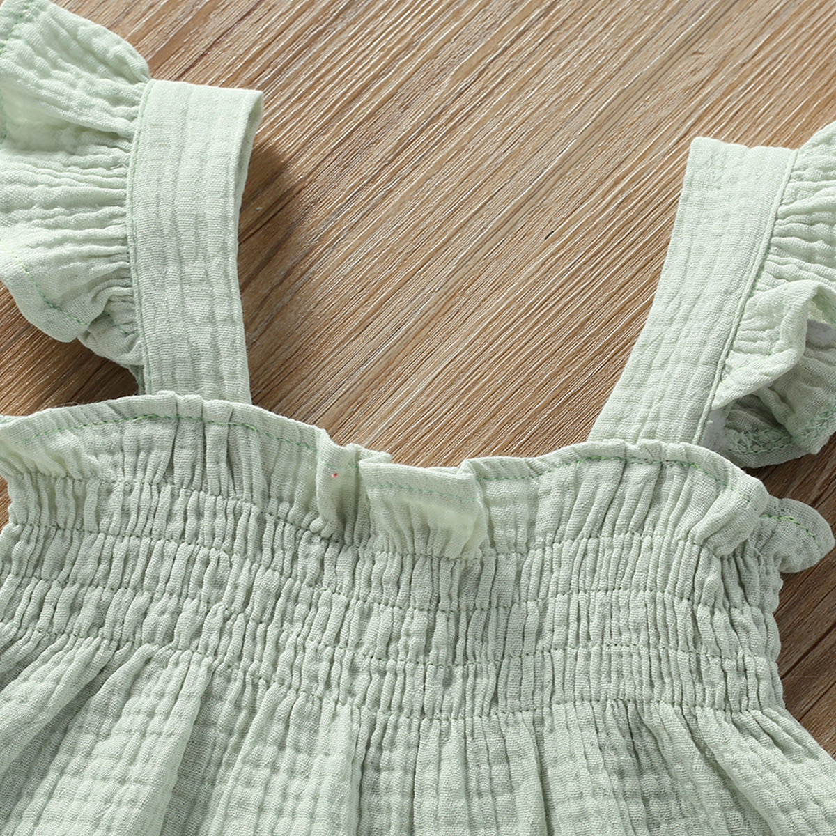 Muslin Ruffle Tank Top and Bloomer Matching Set for Baby Girls