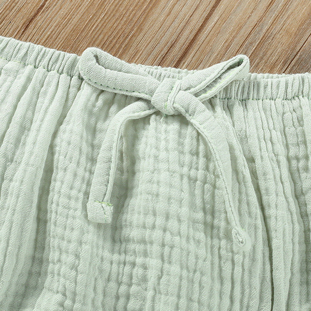 Muslin Ruffle Tank Top and Bloomer Matching Set for Baby Girls