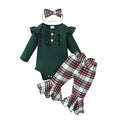 Baby Girl Plaid Ruffle Bell Bottom Set