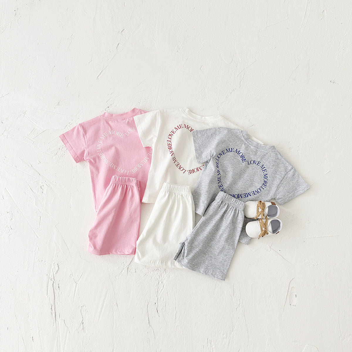 Heart Print T-Shirt and Short Set