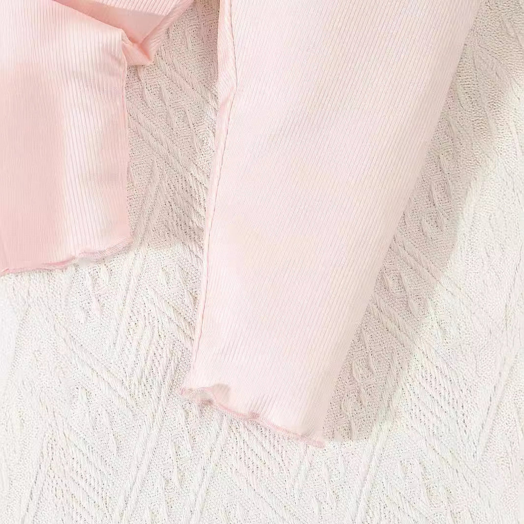 Strawberry Long Sleeve Top Set for Baby Girls