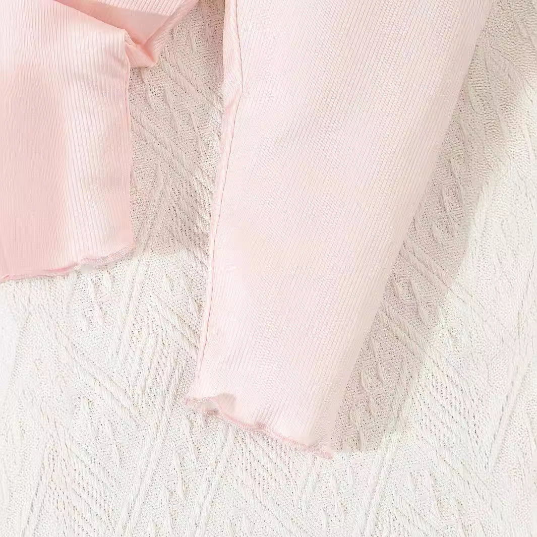 Strawberry Long Sleeve Top Set for Baby Girls