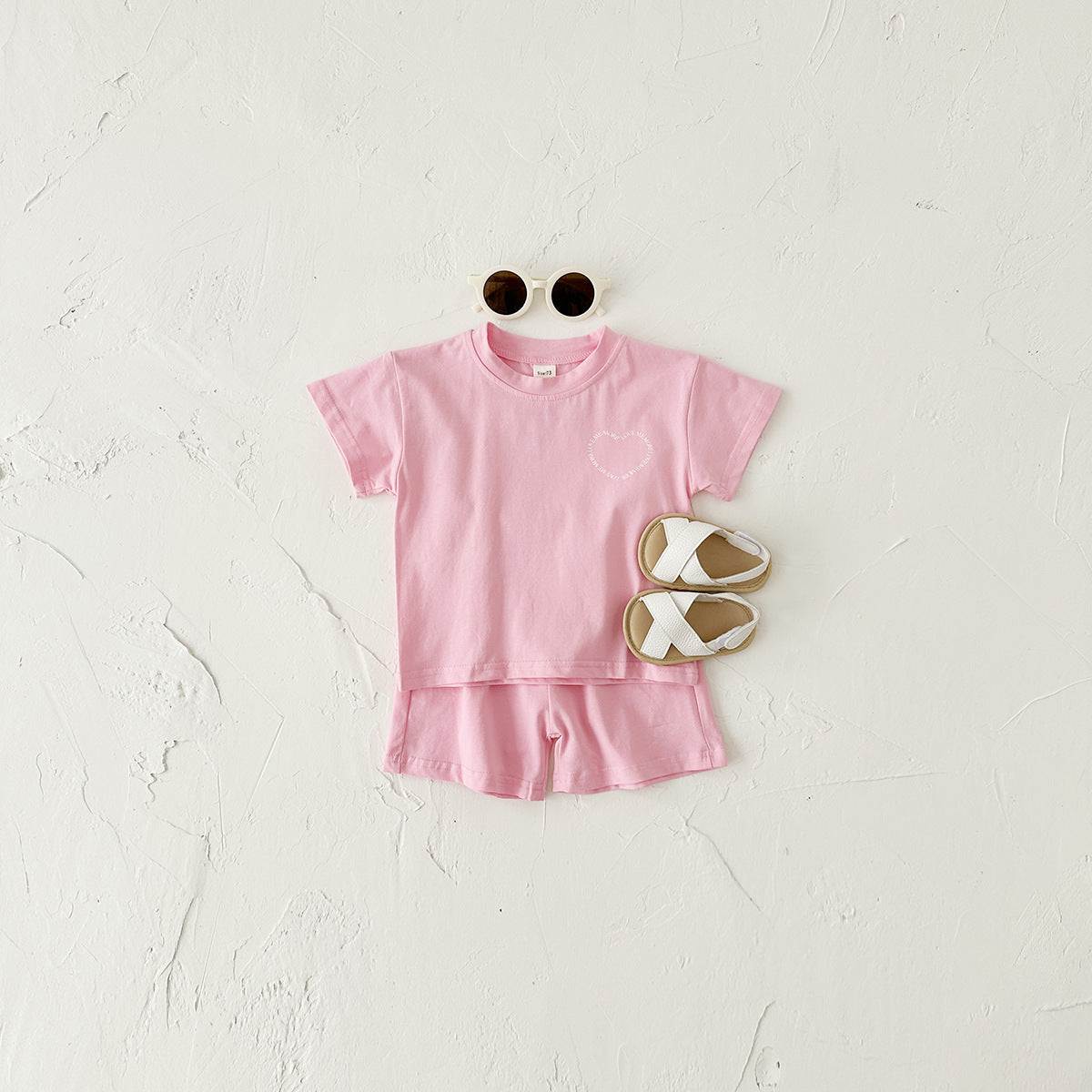 Heart Print T-Shirt and Short Set
