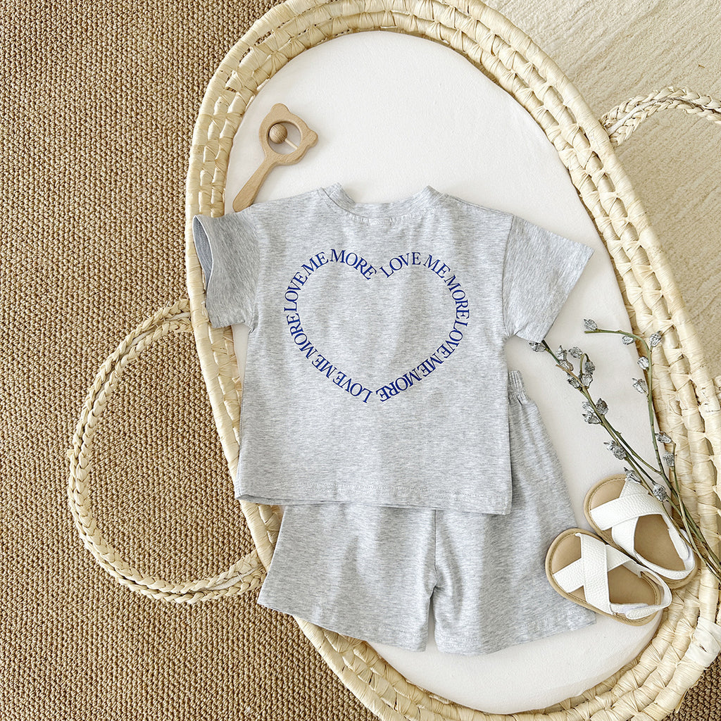 Heart Print T-Shirt and Short Set